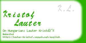 kristof lauter business card